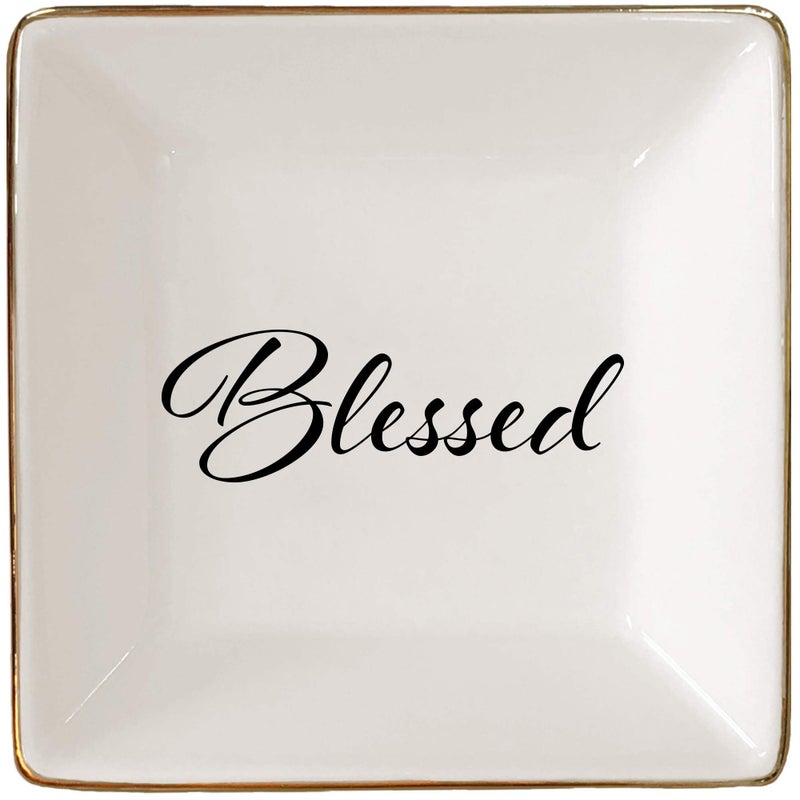 Simply Charmed Blessed Ceramic Jewelry Dish or Ring Holder - Religious Gift for Easter, Confirmation or Baptism - Image 1